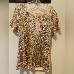 Maner Gold Sequin Women's Blouse